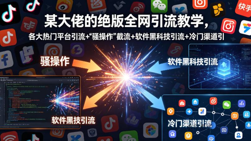某大佬的绝版全网引流教学，各大热门平台引流+”骚操作”截流+软件黑科技引流+冷门渠道引流等-八方网创