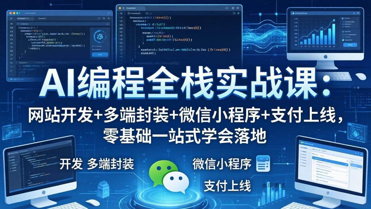 (18049期)AI编程全栈实战课:网站开发+多端封装+微信小程序+支付上线,零基础一站式学会落地-八方网创