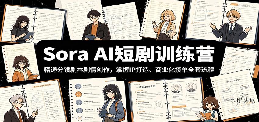 Sora AI短剧训练营:精通分镜剧本剧情创作,掌握IP打造、商业化接单全套流程-八方网创