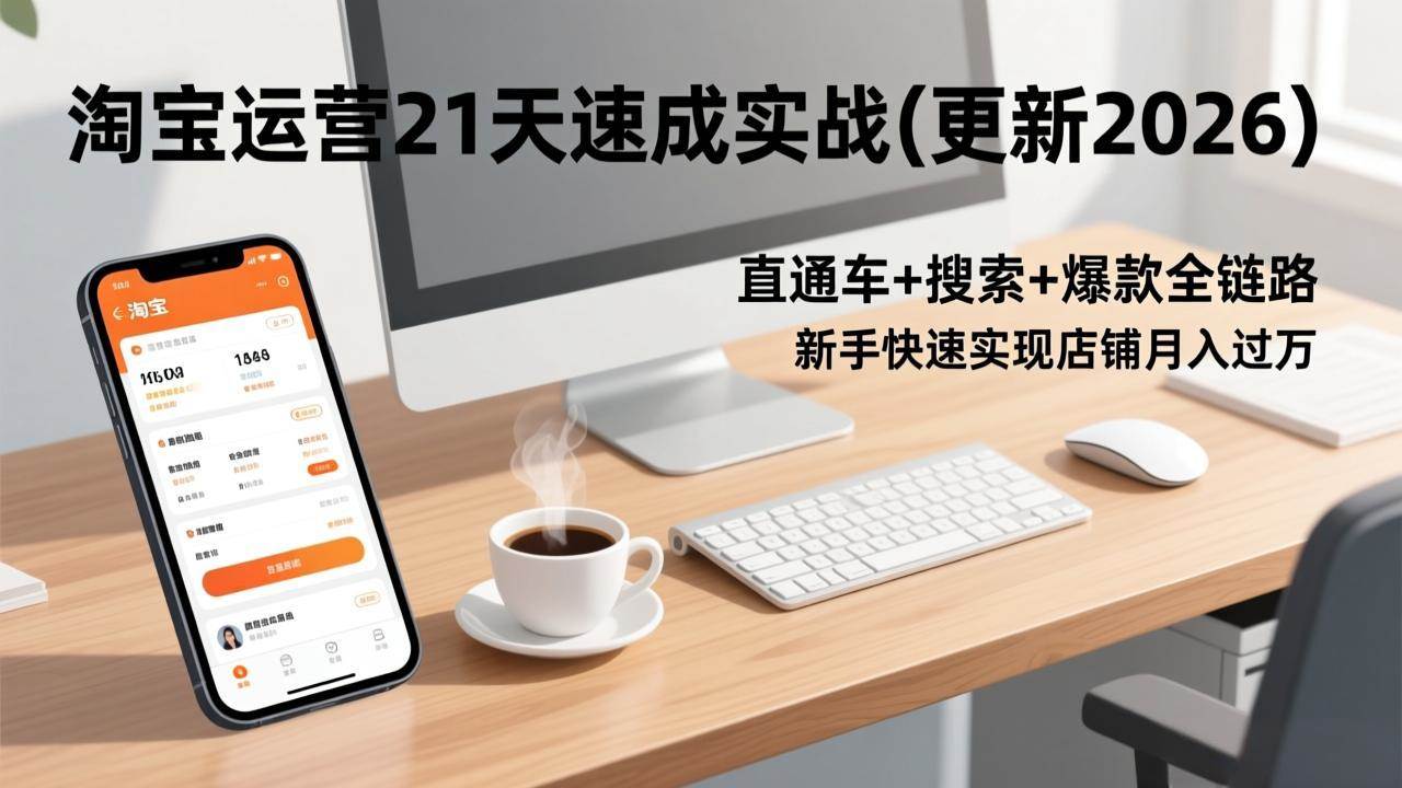 （17806期）淘宝运营21天速成实战(更新3月)，直通车+搜索+爆款全链路，新手快速实现店铺月入过万-八方网创