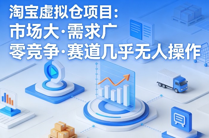淘宝虚拟仓项目，市场大，需求广，零竞争，赛道几乎没人操作-八方网创