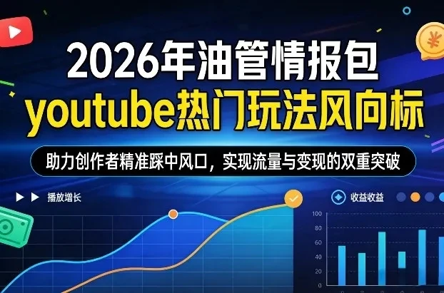 【精】2026年油管情报包，youtube热门玩法风向标，助力创作者精准踩中风口，实现流量与变现的双重突破（更新0330）-八方网创