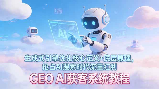 （17604期）GEO AI获客系统教程：生成式引擎优化核心定义+底层原理，抢占AI搜索时代流量红利-八方网创