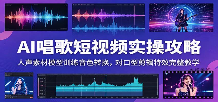 AI唱歌短视频实操攻略:人声素材模型训练音色转换,对口型剪辑特效完整教学-八方网创