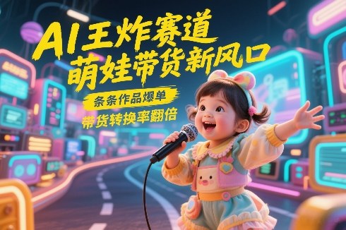 AI王炸赛道，萌娃带货新风口，条条作品爆单，带货转换率翻倍，核心逻辑拆解-八方网创