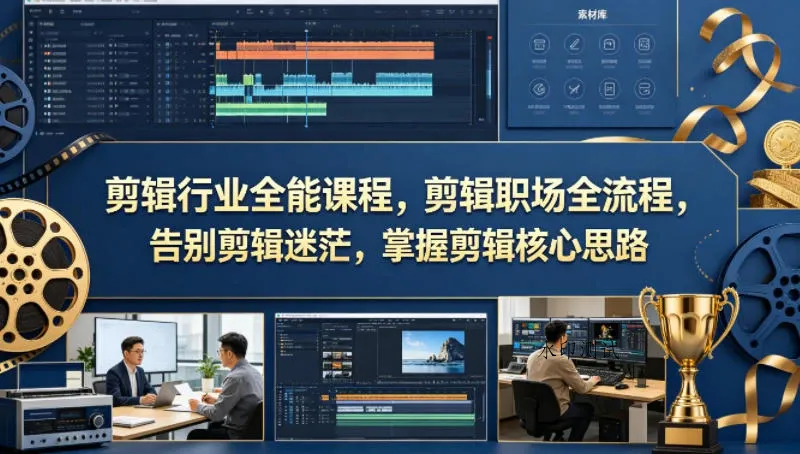 【精】剪辑行业全能课程，剪辑职场全流程，告别剪辑迷茫，掌握剪辑核心思路-八方网创