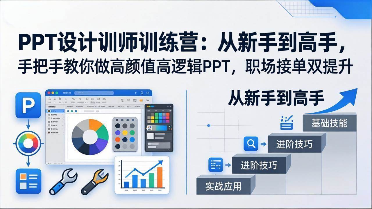 （17886期）PPT设计训师训练营：从新手到高手，手把手教你做高颜值高逻辑PPT，职场接单双提升-八方网创