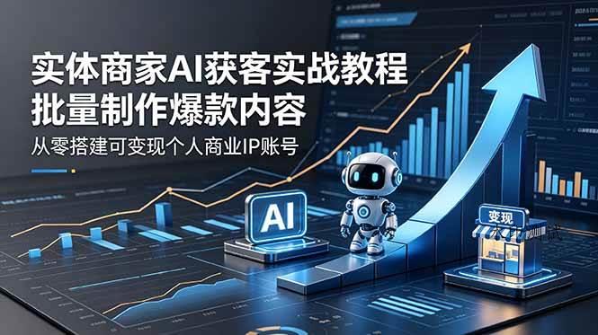 （18572期）实体商家AI获客实战教程：批量制作爆款内容，从零搭建可变现个人商业IP账号-八方网创