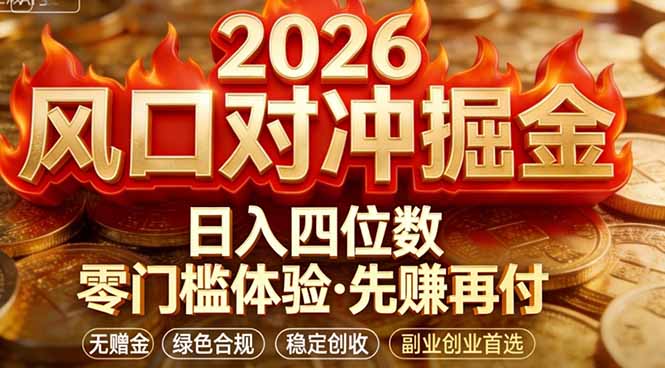 2026美金对冲套利，无赠金对冲策略保驾护航，低门槛易上手实操。单人单日收益2000+-八方网创