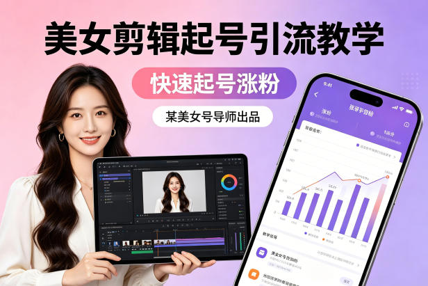 某美女号导师出品：美女剪辑起号引流教学，快速起号涨粉-八方网创