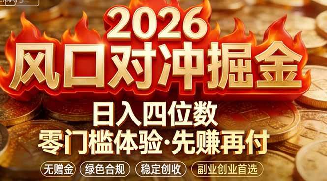 (17631期)2026美金对冲套利,无赠金对冲策略保驾护航,低门槛易上手实操。单人单日收益2000+-八方网创
