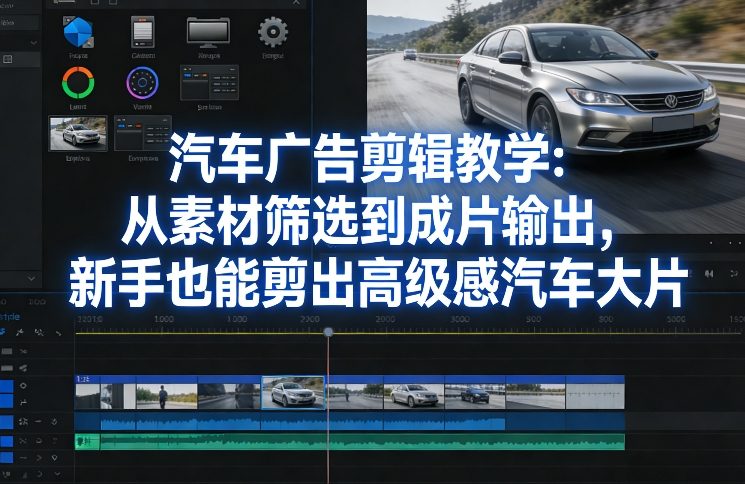 汽车广告剪辑教学：从素材筛选到成片输出，新手也能剪出高级感汽车大片-八方网创